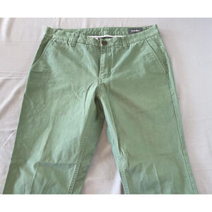 Bonobos Flat Front Slim Straight Washed Chino Pants. Green, Men's 33X30. GUC!!